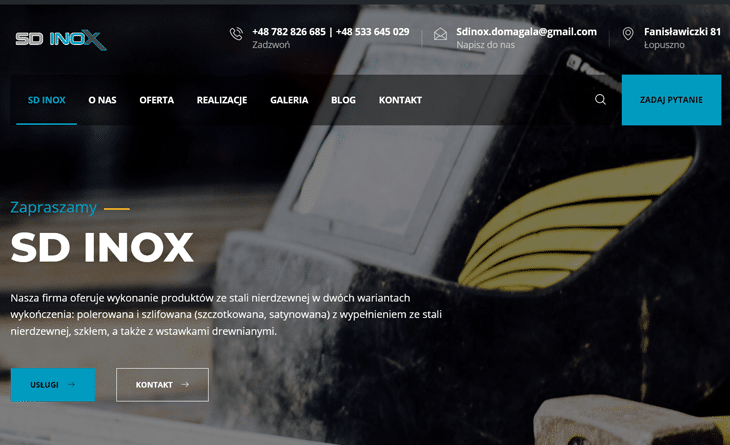 Nowa strona www SDINOX